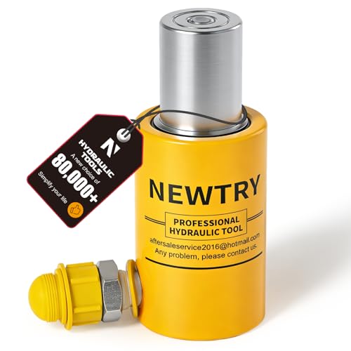 NEWTRY 10T Short Hydraulic Ram Jack, 2" Stroke Porta Power Ram Auto Retract - size: 10T