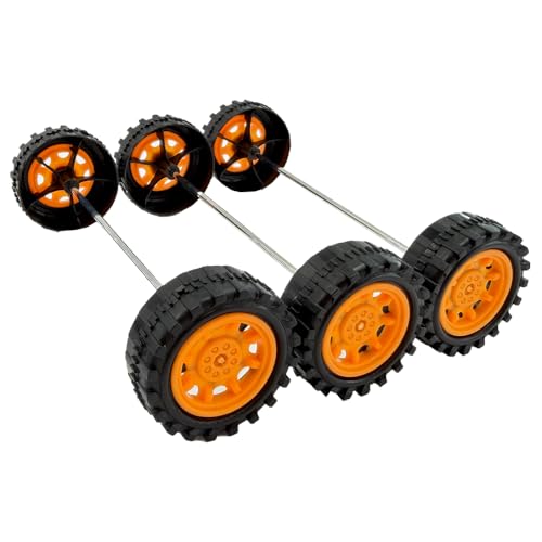 30PCS Plastic Toy Wheel with Round Rod Shaft Axles for RC Model Car DIY Model Building Parts (Style 1)