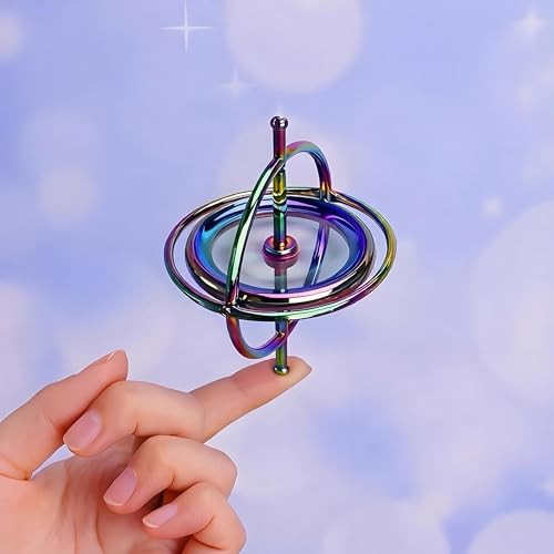 Joytech Precision Gyroscope Kill Time Metal Anti-Gravity Spinner Balance Toy Colorful JA05 - color: Colorful
