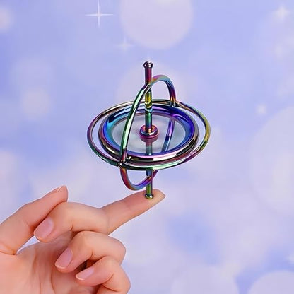 Joytech Precision Gyroscope Kill Time Metal Anti-Gravity Spinner Balance Toy Colorful JA05 - color: Colorful