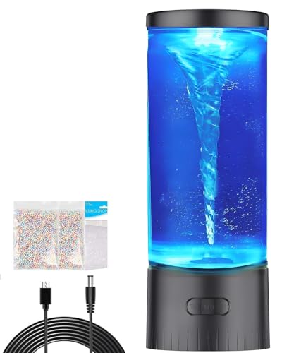 COLORLIFE Twister Water Vortex Lamp, Unique 7-Color Changing LED Night Light, Hurricane Lamp, Cool Novelty Gift for Kids, Men, Women, Ideal for Birthday, Christmas, Home Office Décor - size: 4.5*4.5*12.5