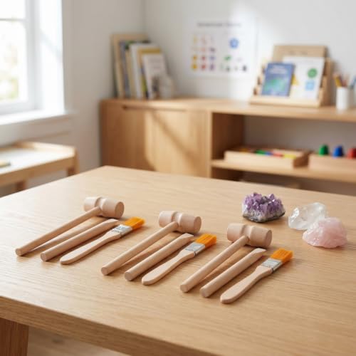 Vaguelly Dinosaur Digging Kit Wooden Hammer Chisel Brush Set for Kids Stem Science Educational Excavation Toy for Pretend Play Digging Tools Toys - size: 14.00X4.00X2.00CM
