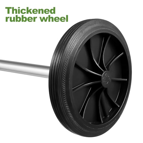 DOITOOL Trash Can Wheels Replacement Kit with 18.8" Hollow Shaft, 7" Rubber Garbage Bin Wheels and 1.2" Axle Set for Outdoor Recycling Cans, City Bin Mobile Cart Parts Pulley Trash Accessories