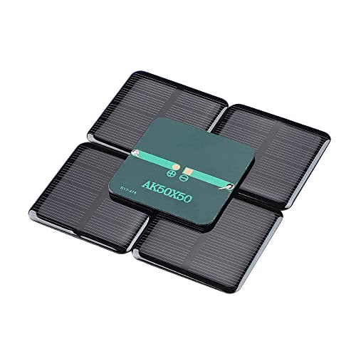 10pcs Mini Monocrystalline Solar Cells Solar System Kit 50mm X 50mm/1.96" X 1.96" 2V 160MA for DIY Charge Solar Panels