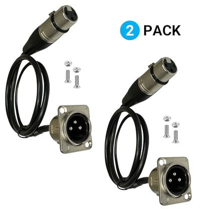 DIYTECH 2 Pack XLR Pass Through Cable, Male to Female, Solderless - style: XLR Male to XLR Female 2-Pack