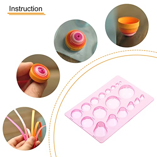 PATIKIL Quilling Mold 8x5 Inch, 2 Pack Half Ball Domes 3-Row Mold Crimper Tool for 3D Flower Pot Crafts, Pink - color: Pink