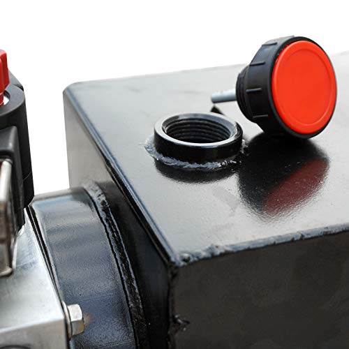 DC HOUSE Trailer Pump 4 Quart 12V Electric Hydraulic Power Double Acting Power-Up Supply Unit for Dump Truck(4 Quart Double Acting) - size: 4 Quart Double