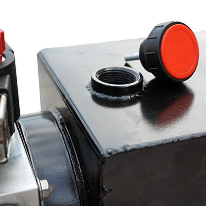 DC HOUSE Trailer Pump 4 Quart 12V Electric Hydraulic Power Double Acting Power-Up Supply Unit for Dump Truck(4 Quart Double Acting) - size: 4 Quart Double
