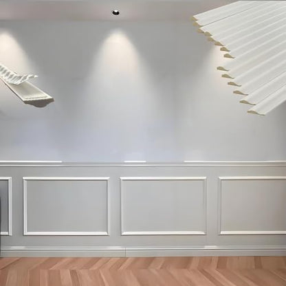 4 Set Peel and Stick Wall Molding Kit, Pre-Cut Mitered Picture Frame Molding for Wall (16" x 24"), DIY Wainscoting Wall Trim, Paintable Rigid PS Trim, 4 Panels, White - size: 16'' × 24''