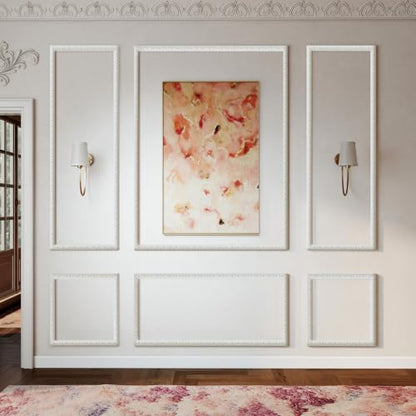 JBER Peel and Stick Wall Molding Kit, 6 Pre-Cut Wainscoting Panels, White - color: White-3 Pack-Bird, size: 78 x 24 in+78 x 48 in