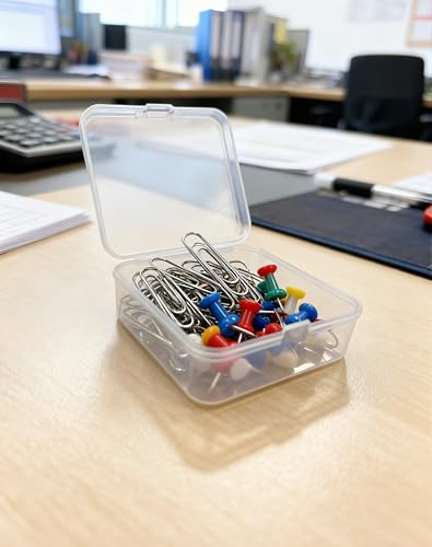 LJY 18 Clear Plastic Boxes, 3.7 x 3.7 x 1.4 in for Small Parts - size: Single Size (3.7 x 3.7 x 1.4 inch)