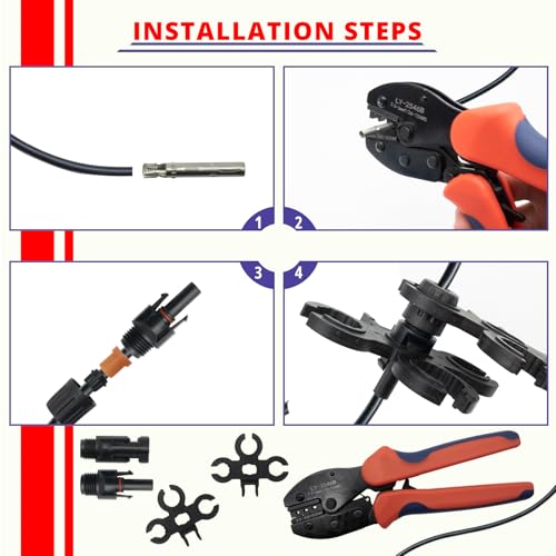 Solar Crimping Tool Kit with 12 Pairs Connectors - color: Mc4-12set-with Iron Scissor