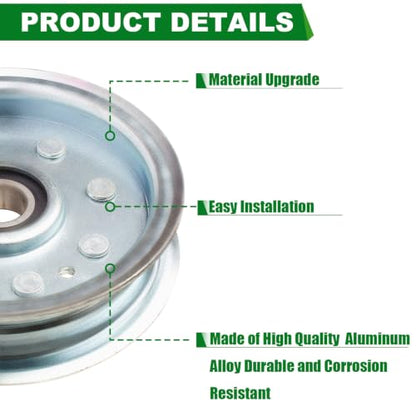 Upgraded Flat Idler Pulley (AM128118 + AM143737 AM136693) Fits John Dee re Zero Turn Lawn Mower - color: AM128118/AM143737 AM136693