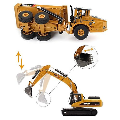Gemini&Genius 2Pcs Construction Vehicle Toys Dump Truck and Excavator Set