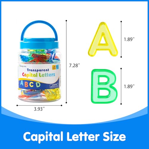 52 Pcs Translucent Capital Letters - Light Table Toys - style: Capital Letters