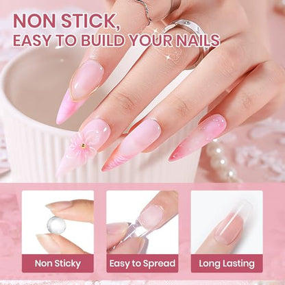 Solid Builder Gel for Nails Clear White 3D Sculpture Nail Art Hard Gel - color: Clear&White&Nude