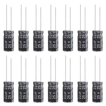 22uF 25V 5x11mm Electrolytic Capacitor 22 UF MFD 25 Volt 0.2x0.43in Aluminum Capacitors (Pack of 15) - style: 22uF 25V 5x11MM