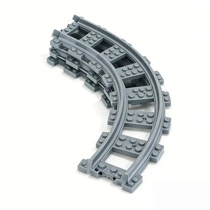 10IN1 (20PCS) Train Bridge Toy Track Accessory for Kids, Classic Railway Track Building Toy with Straight, Curved, Bracket, Cross & Bridge Tracks (Curved Track - Train Base 20PCS) - style: CURVED TRACK