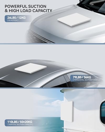 Starlink Mini Adapter Magnetic Kit - 36kg Strong Pull Force, 6mm Ultra-Thin, 3 Magnetic Arrays for Car/RV/Truck/Boat Roof, Anti-Scratch Rubber Coated - style: Magnetic Flat Mount Kit