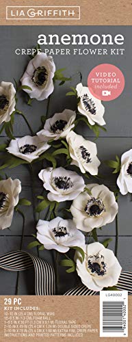 Lia Griffith LG40002 Crepe Paper Kit, Anemone Flowers, Sizes, Colors may vary, 29 Count - style: Anemone Flowers,