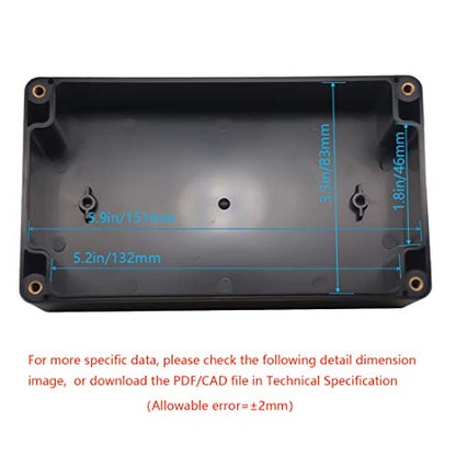 Junction Box, Zulkit Project Box IP65 Waterproof Outdoor Box ABS Plastic Electrical Boxes Electronic Enclosure Black 6.22 x 3.54 x 2.36 inch (158 x 90 x 60mm) - size: 6.22'' x 3.54'' x 2.36''(Pack of 1)