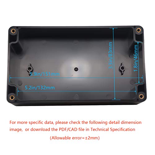 Junction Box, Zulkit Project Box IP65 Waterproof Outdoor Box ABS Plastic Electrical Boxes Electronic Enclosure Black 6.22 x 3.54 x 2.36 inch (158 x 90 x 60 mm)(Pack of 2) - size: 6.22'' x 3.54'' x 2.36''(Pack of 2)