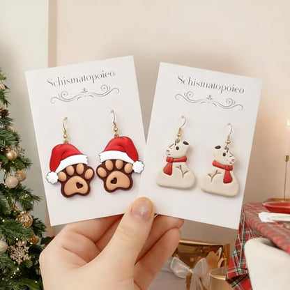 9 Pack Christmas Polymer Clay Cutters - Honey Jar/Bee/Bear/Dog Paw/Cow/Raccoon, Ideal Polymer Clay Molds & Polymer Clay Earring Cutters for Christmas Jewelry Making Easter Gifts - color: cattle