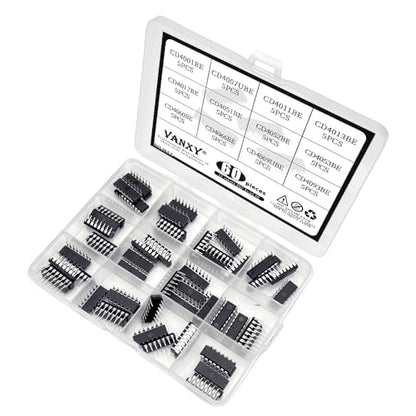 60Pcs CD4001BE CD4011BE CD4013BE CD4017BE CD4051BE CD4052BE CMOS IC kit