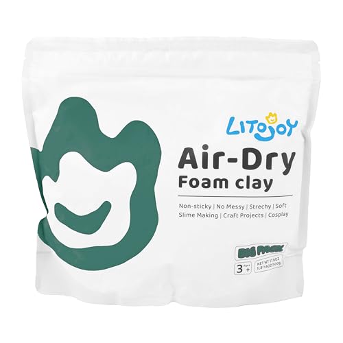 Teal Green Air Dry Foam Clay 1.1lbs/500g, Soft & Easy to Mold - color: Teal Green