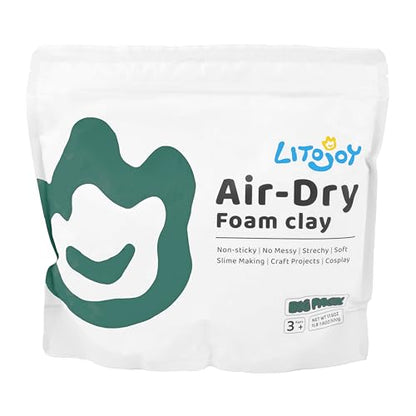Teal Green Air Dry Foam Clay 1.1lbs/500g, Soft & Easy to Mold - color: Teal Green