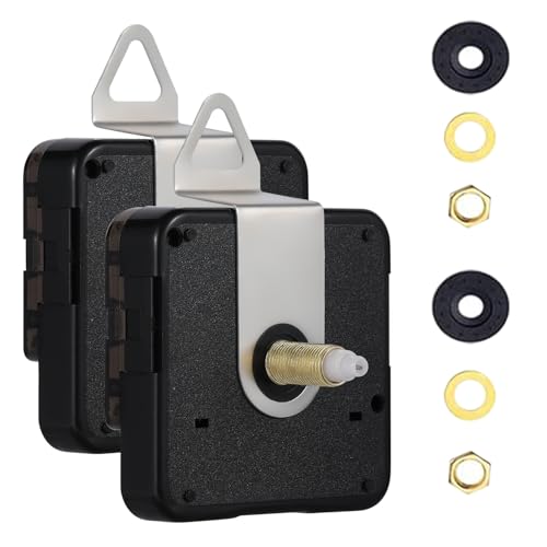 EMOON 2-Pack Quartz Clock Movement Replacement, Battery Operated Silent Clock Mechanism Kit for DIY Wall Clock Repair & Custom Clocks,Total Shaft Length 13 mm & 20 mm - size: Total Shaft Length 13MM+20MM