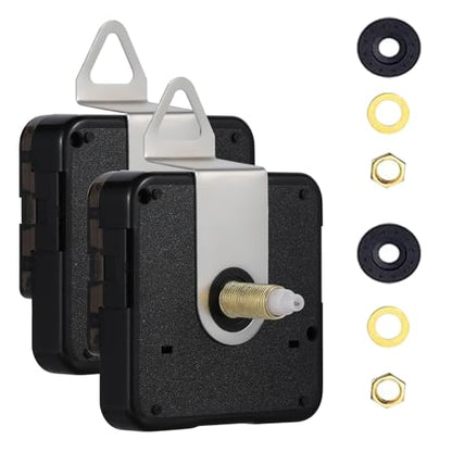 EMOON 2-Pack Quartz Clock Movement Replacement, Battery Operated Silent Clock Mechanism Kit for DIY Wall Clock Repair & Custom Clocks, Total Shaft Length 20 mm*2 - size: Total Shaft Length 20 MM*2