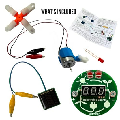 Renewable Energy STEM Kit – DIY Solar Panel & Wind Turbine Science Experiment Set | Hands-On Engineering & Electronics Learning Kit