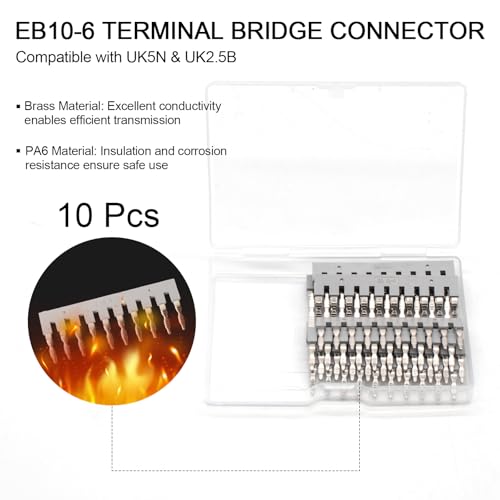 10Pcs EB10-6 Terminal Bridge Connector, DIN Rail Side Plug-in Block - color: Grey, size: 10 Pcs
