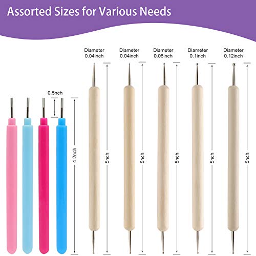 KITANIS 14Pcs Paper Quilling Tool and Supplies, Include 5Pcs Double Head Indentation Pens, 4Pcs Slotted Pens, 2Pcs Bone Folder Tools, Awl, Tweezer and Curling Coach for Card Making, Bookbinding - color: 14P bule