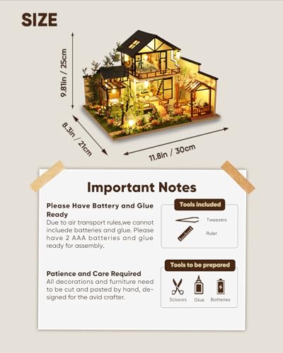 DIY Japanese Miniature House Kit Dollhouse Kit for Adults to Build - color: Janpanese House