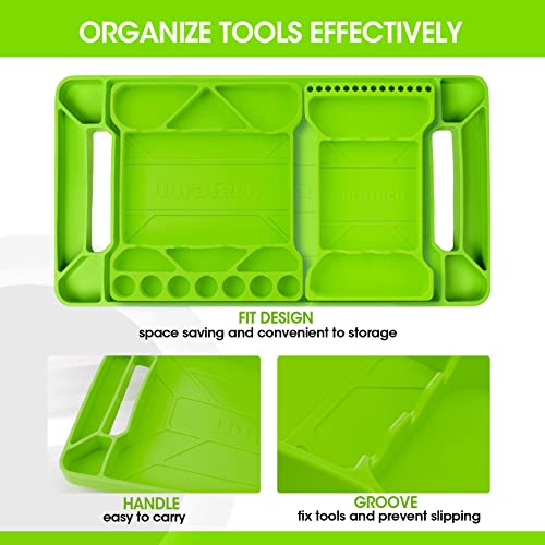 DURATECH 3PC Flexible Tool Tray, Silicone Tool Holder for Mechanics Storage