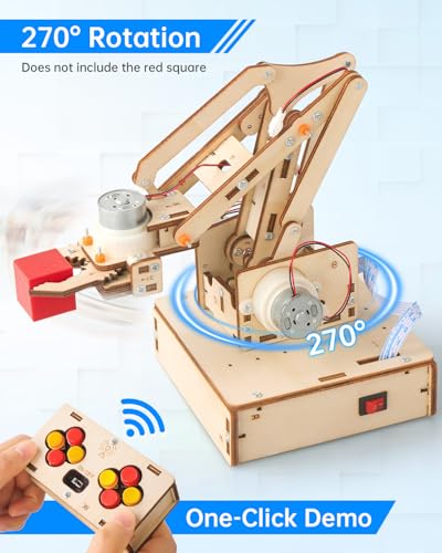Robot Arm Kits, Robotics for Kids Ages 8-12 14-16 STEM Toys, DIY Science Experiment Engineering Building Circuits Projects, Birthday Gifts for 9 10 11 13 14 15 16+ Year Old Boys Girls Teens Adults