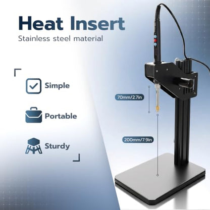 Vertical Heat Set Insert Tools Kit 200mm Working Height for 3D Printing - size: 200mm