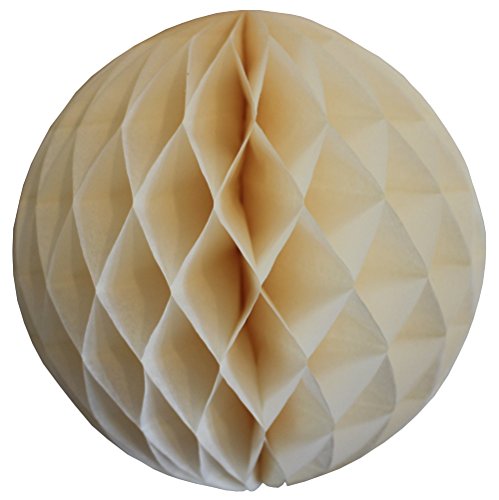 Devra Party Classic Ivory Honeycomb Tissue Paper Balls, Set of 3 (12 inch, 8 inch, 5 inch) - color: Classic Ivory