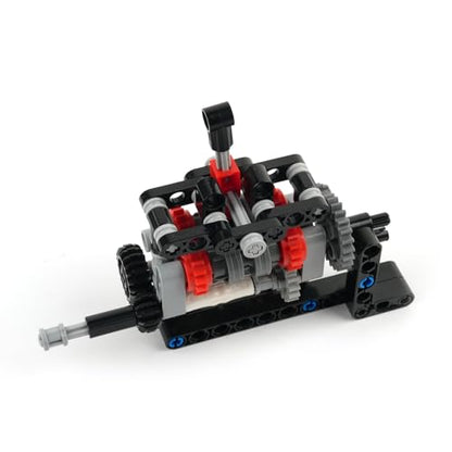 MOC 4-Speed Manual Transmission Gearbox Model Kit, DIY Functional Building Blocks, Compatible with Technical M Motor 8883/103739, Adult Engineering