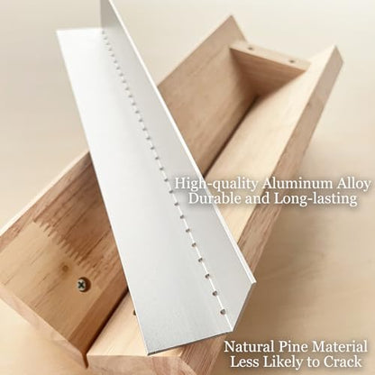 Bookbinding Punching Cradle with Aluminum Piercing Guide, with a Wooden-Handled Awl, Signature Punching Tool Set for Bookbinding Kit, for Book DIY Crafts, Polished Smooth Surface, Easy to Use Guide