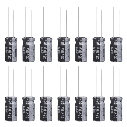 10uF 35V 5x11mm Electrolytic Capacitor 10 UF MFD 35 Volt 0.2x0.43in Aluminum Capacitors (Pack of 15) - style: 10uF 35V 5x11MM