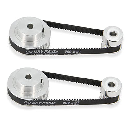 2PCS Set GT2 Synchronous Wheel 20&48 Teeth 5mm Bore Aluminum Timing Pulleys with 2PCS Length 200mm Width 6mm Belt (20-48T-5B-6) - style: 20-48T-5B-6