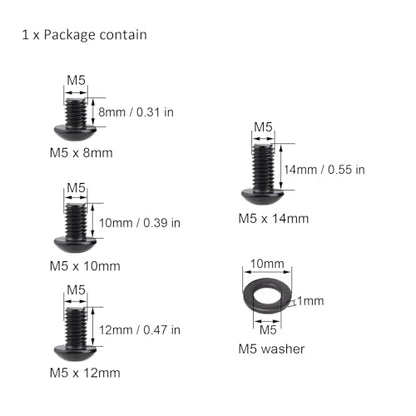 200Pcs 2020 Aluminum Extrusion M5 T Slot Bolts Screws with Washer 20 Series Extruded Hardware M5x8 10 12 14mm for 20/20 80 20 2040 T V Slot Black Aluminum Profile Accessories - style: 20 Series Type E