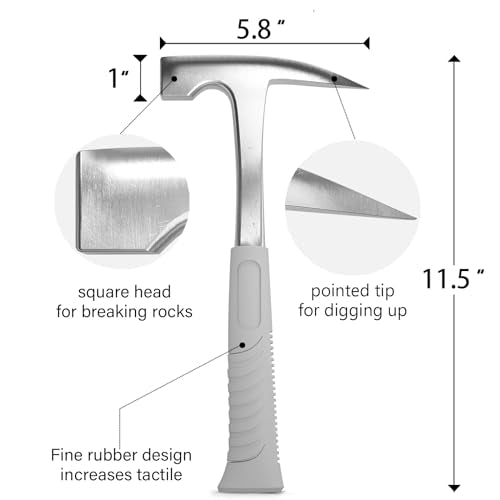 INCLY 7 PCS Geology Rock Pick Hammer Kit, Rock Hounding Equipment