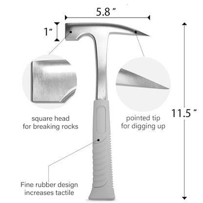 INCLY 7 PCS Geology Rock Pick Hammer Kit, Rock Hounding Equipment