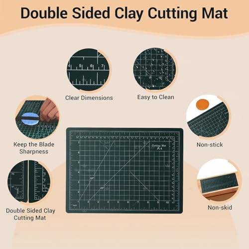Basic Polymer Clay Tools, Clay Sculpting Tools Acrylic Roller Pin, Clear Rectangle Sheet Press Board, Double-Ended Pottery Carving Set for Beginner (26) - size: 26