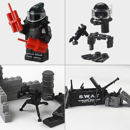 SWAT Gear Weapons Pack City Police Team with Robot Dog Drones Boat Kit
