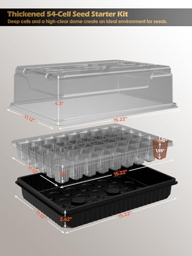 54-Cell Seed Starter Tray with Full Spectrum Grow Light (1)